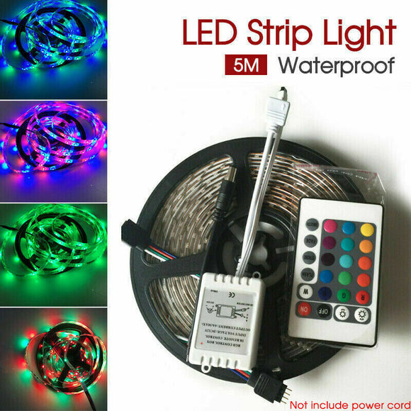 Waterproof 300 LEDS RGB 5M 3528 SMD LED Strip Light 12V + IR Controller