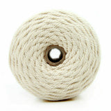 3/4/5/6 mm Macrame Rope Natural Beige Cotton Twisted Cord Artisan Hand Craft