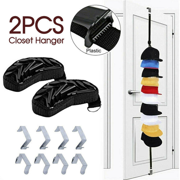 Baseball Cap Rack 2PCS Hat Holder Rack Home Organizer Storage Door Closet Hanger