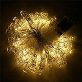 30/50 LED Hanging Picture Photo Peg Clip Fairy String Lights Wedding Party Decor