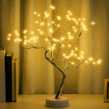 LED Night Light Tree Table Desk Lamp Gold Branch Battery USB Wedding Party Decor