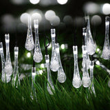 Solar Fairy String Lights 20-50 LED Raindrop Garden Christmas Tree Outdoor Lamp