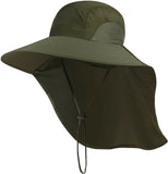 Mens Neck Flap Hat Wide Brim Unisex Hiking Fishing Sun Protection Outdoor Cap