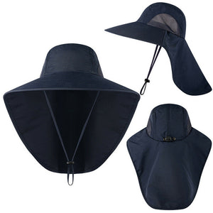 Mens Neck Flap Hat Wide Brim Unisex Hiking Fishing Sun Protection Outdoor Cap