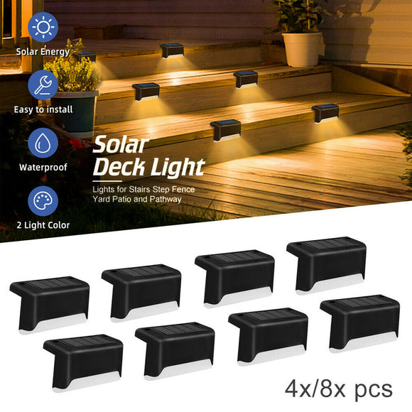 Outdoor Solar LED Deck Lights Path Garden Patio Pathway Stairs Step Fence Lamp