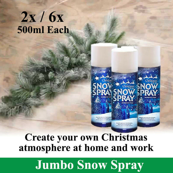 3/6PCs Snow Spray Decoration Christmas Craft Windows Tree Easy Clean Large 500ml