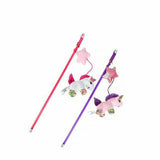 Cat Play Toy Feather Teaser Wand Interactive Stick Kitten Fun Cat Teaser Unicorn