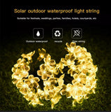 7M 50LED Waterproof Solar Cherry Flower String Fairy Lights Outdoor Garden Party