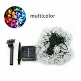 7M 50LED Waterproof Solar Cherry Flower String Fairy Lights Outdoor Garden Party