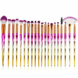 20PCS Diamond Unicorn Eyeshadow Eyebrow Blending Brush Set Eye Make-up Brushes