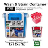 Kitchen Wash Strainer Container Vegetable Fruit Drainer 11x11x10cm