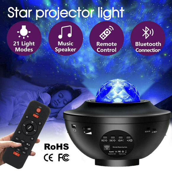 LED Galaxy Starry Night Light Projector Ocean Star Sky Kids Baby Room Lamp