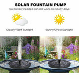 3W Solar Power Fountain Water Pump Bird Bath With LED Landscape Garden Pond