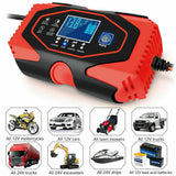 12V 24V Car Battery Charger Trickle Smart Repair Motorcycle Lithium LiFePO4 LCD