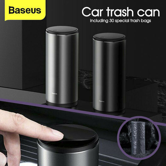 Baseus Auto Car Rubbish Bin Holder Trash Waste Dust Case Can Garbage Wastebasket