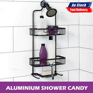 3 Tier Bathroom Shower Caddy Aluminum Hanging Rack Shampoo Storage Shelf Black