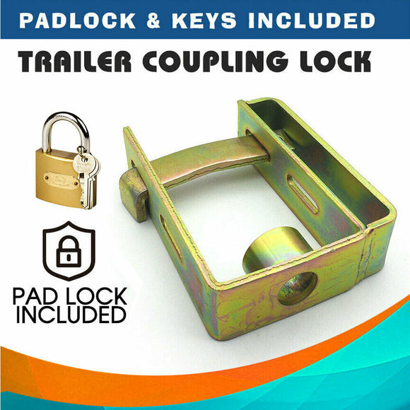 Heavy Duty Trailer Caravan Coupling Hitch Lock Padlock 2 Stage Locker w/ Keys