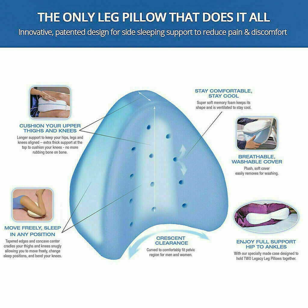 2x Knee Pillow Leg Pillow Sleeping Cushion Support Between Side Sleepers