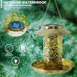 Solar Powered Bird Feeder Light Hanging Outdoor Solar Lamp Solar Garden Light