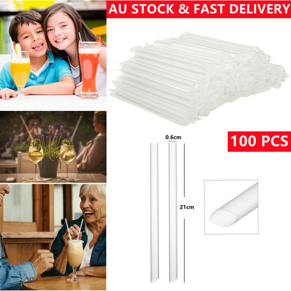 Drinking Straws Plastic Disposable Straight Individually Wrapped Clear Bulk