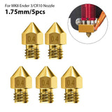 5pcs For Ender 3 PRO CR10 3D Printer 1.75mm 0.4mm MK8 Extruder Nozzles