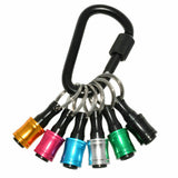 6Pc Hex Shank Screwdriver Bit Holder Extension Bar Tough Keychain Driver Keyring