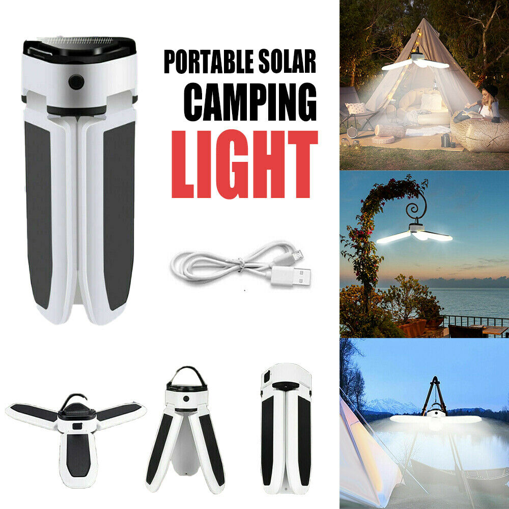 Solar Camping Light LED Lantern Tent Lamp USB Rechargeable Outdoor ...