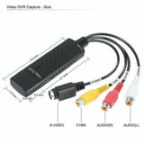 USB 2.0 VHS Tapes Tape to DVD VCR Audio Video Converter Capture Card Adapter PC