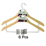 Wooden Clothes Hangers Coat Pant Suit Coat hangers Rack W/Clips