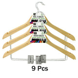 Wooden Clothes Hangers Coat Pant Suit Coat hangers Rack W/Clips