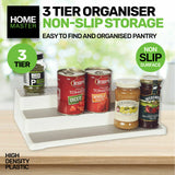 3 Tier Home Master Organiser Non-Slip Storage Kitchen Pantry Tabletops 36cm