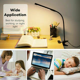 Clip On Desk Lamp Table Light Bedside Night Reading Led Eye Care USB Dimmable