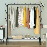 Clothes Garment Coat Hanger Rack Organiser Hat Hook Stand Shoes Storage Metal