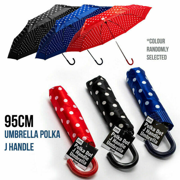 Umbrellas Polka Dot Design & Cover Case Compact Sturdy 93cm Home Master®