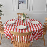 152cm Round Check Tablecloth Birthday Wedding Tableware Cover Banquet Party PEVC