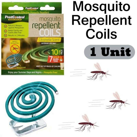 PestControl Mosquito Repellent Incense Coils with metal hanging burner - 10 Pce