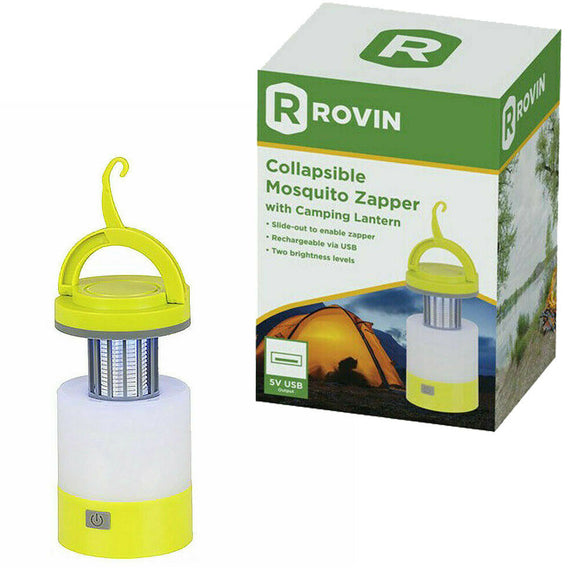 Rovin Collapsible Mosquito Zapper with Camping Lantern with finger guard