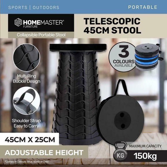 Portable Telescopic Stool 45X25CM Collapsible For Hiking Camping Fishing Chair