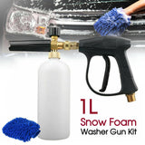 Snow Foam Washer Gun Car Wash Soap Lance Cannon Spray Pressure Jet Bottle Kit