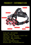 Ultra bright T6 Headlamp Rechargeable Head Torch Lamp Fishing Camping Worklight New