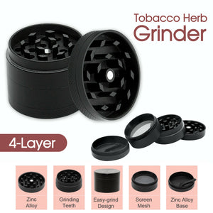 4-Layer Metal Zinc Alloy Tobacco Herb Grinder Hand Muller Smoke Crusher Spice