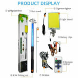 New Portable Telescopic Fishing Rod Lamp Light Cars Repair LED Lantern Camping