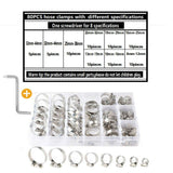 81X Stainless Steel Hose Clamps Clips Adjustable Range Worm Gear Pipe Clamp Kit