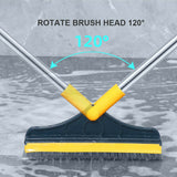 2 in 1 Floor Brush- Scrub Brush Bath Wiper 120° Rotating Head Home Cleaning Tool