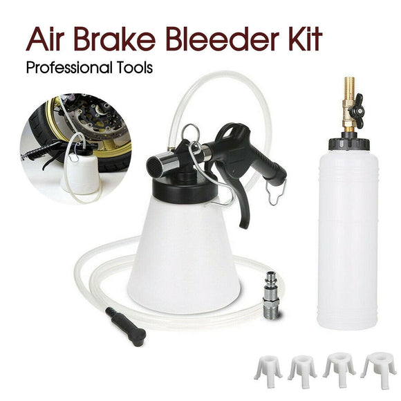 Air Brake Bleeder Kit Clutch Vacuum Oil Bleeding Extractor Fluid Fill Adapters