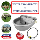 Stainless Water Trough Bowl Automatic Drinking For Dog Horse Chicken Auto Fill