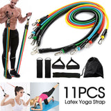 11PCS Latex Yoga Strap Resistance Bands Exercise Home Gym Tube Fitness Elastic