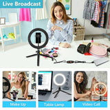 10" Phone Selfie LED Ring Light with Stand For Youtube Tiktok Makeup Video Live