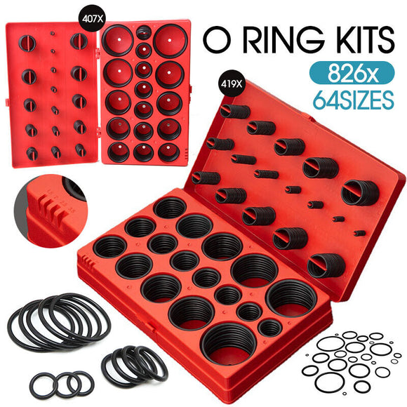 New 826Pcs Industrial Rubber O Ring Assortment Kit Set 419 Metric & 407 Imperial