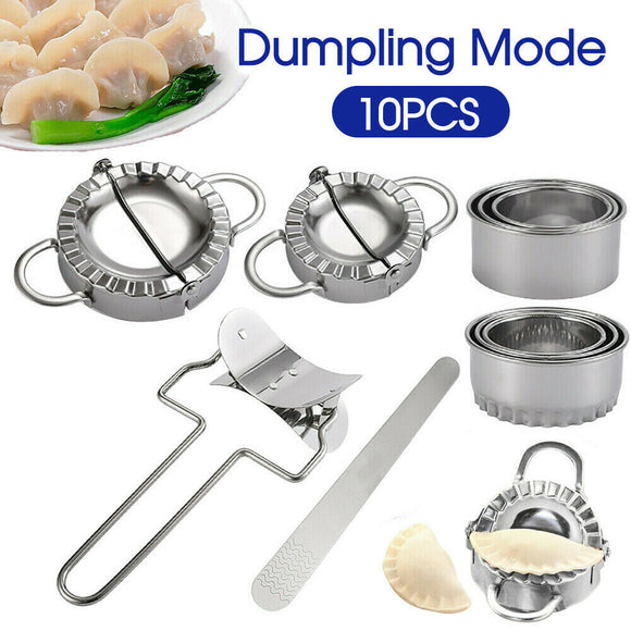 10PCS Dumpling Maker Stainless Steel Dough Press Pie Ravioli Making Mold Mould Tool